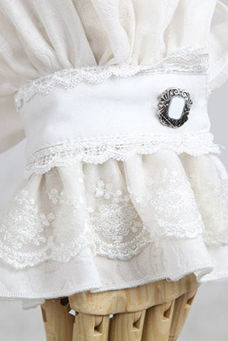 White Chapel Ruffle Shirt with Detachable Tie