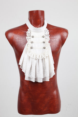 White Chapel Ruffle Shirt with Detachable Tie