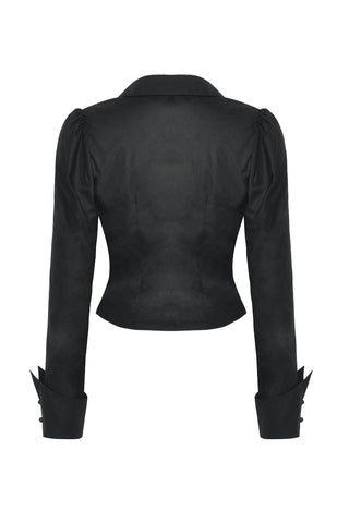 Lady Anabel Black Ruffled Blouse