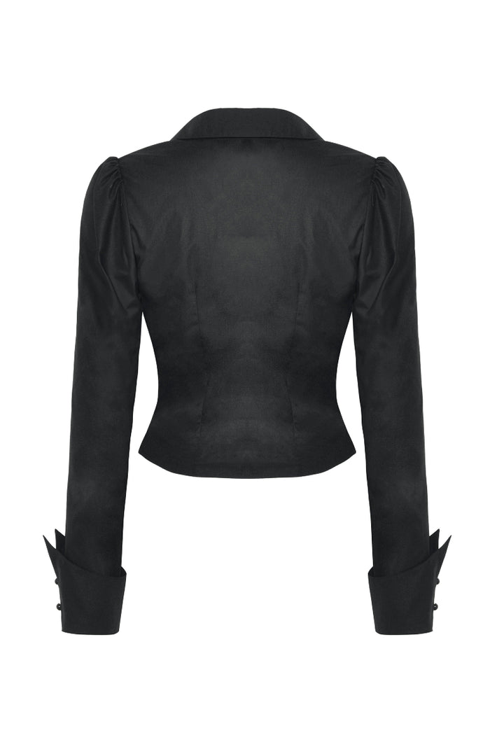 Lady Anabel Black Ruffled Blouse