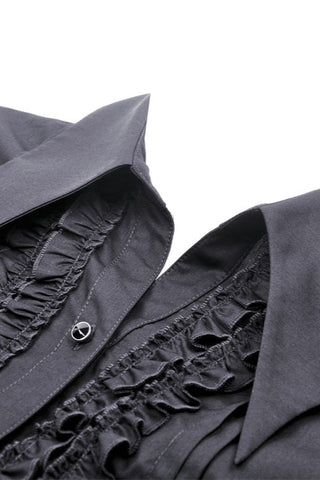 Lady Anabel Black Ruffled Blouse
