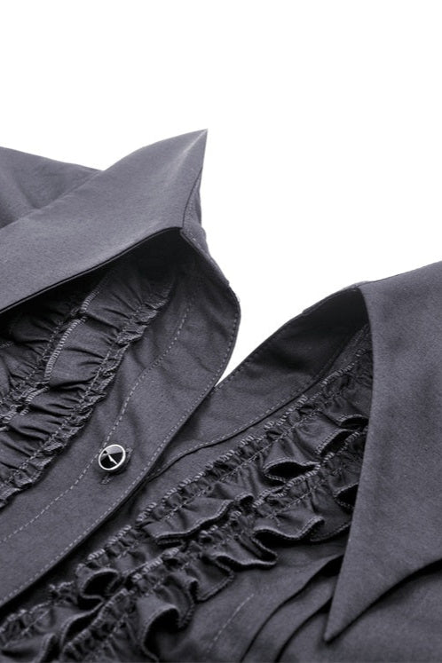 Lady Anabel Black Ruffled Blouse