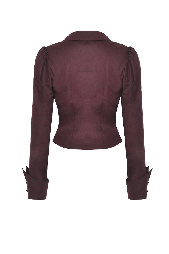 Lady Anabel Red Ruffled Blouse