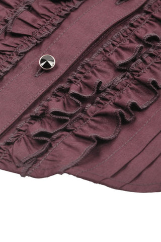 Lady Anabel Red Ruffled Blouse