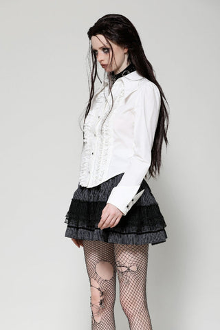 Lady Anabel White Ruffled Blouse