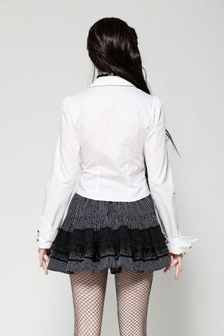 Lady Anabel White Ruffled Blouse