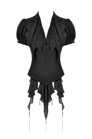 Raven V-Drape Pleated Blouse