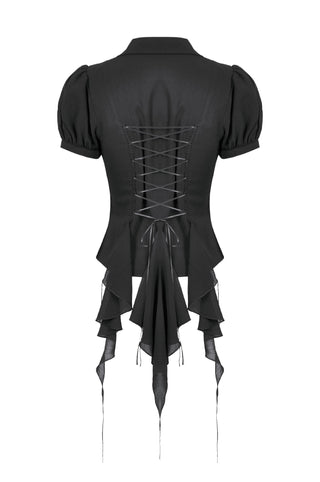 Raven V-Drape Pleated Blouse