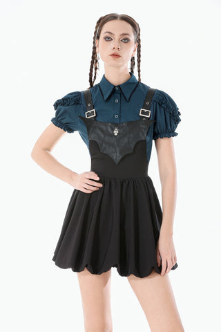 Victorian Teal Puff Sleeve Blouse