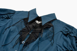 Victorian Teal Puff Sleeve Blouse