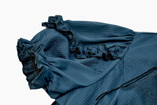 Victorian Teal Puff Sleeve Blouse