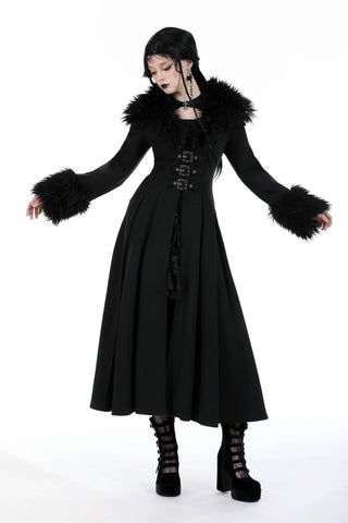 The Winter Baroness – Fur Collar & Cuff Gothic Maxi Coat