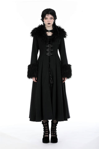 The Winter Baroness – Fur Collar & Cuff Gothic Maxi Coat