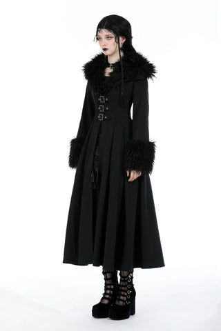 The Winter Baroness – Fur Collar & Cuff Gothic Maxi Coat