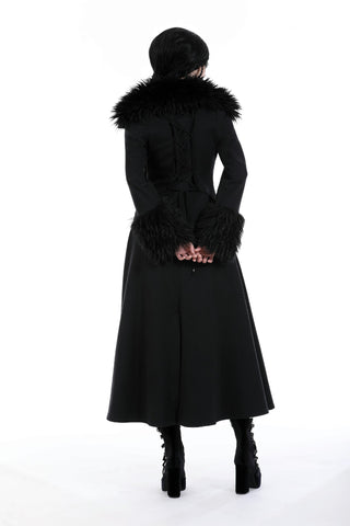 The Winter Baroness – Fur Collar & Cuff Gothic Maxi Coat