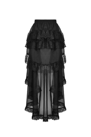 Black Chiffon High-Low Gothic Skirt