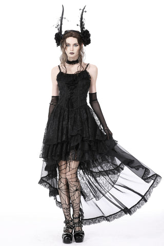 Black Chiffon High-Low Gothic Skirt