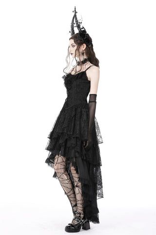 Black Chiffon High-Low Gothic Skirt