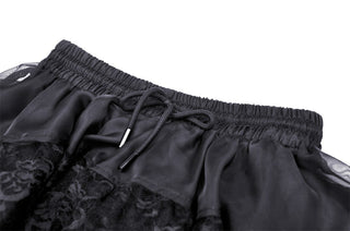Black Chiffon High-Low Gothic Skirt