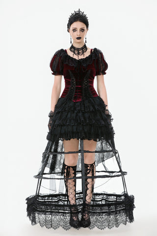 Black Cage Petticoat with Lace Trim