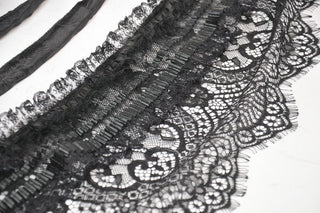 Black Cage Petticoat with Lace Trim