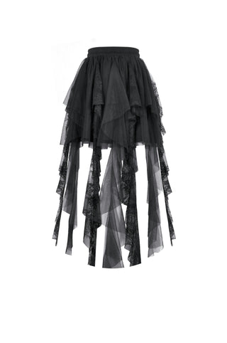 Vaelrik Sheer Lace High-Low Skirt