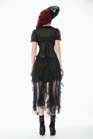 Vaelrik Sheer Lace High-Low Skirt