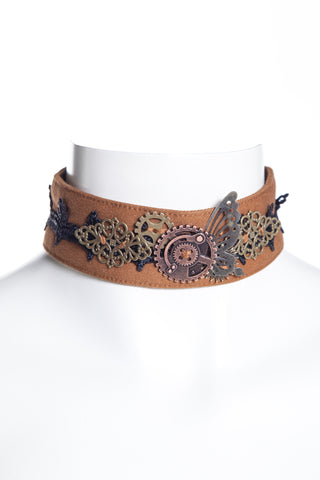 steampunk gears choker