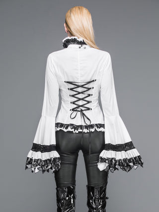 Belladonna Rhapsody - Victorian Jabot Blouse in White