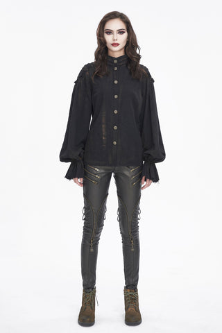 Midnight Poet Black Gothic Blouse