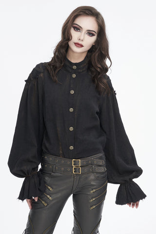 Midnight Poet Black Gothic Blouse
