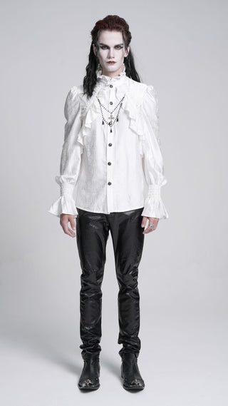 Poet Style White Gothic Shirt