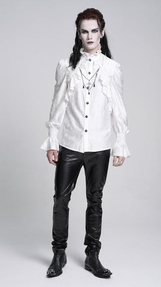 Poet Style White Gothic Shirt