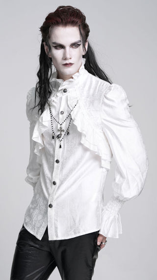 Poet Style White Gothic Shirt