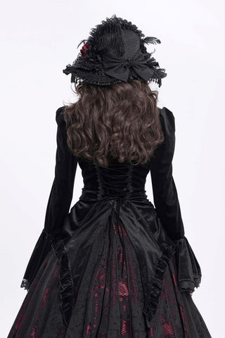 Victorian Tailcoat Black Velvet Gothic Blouse
