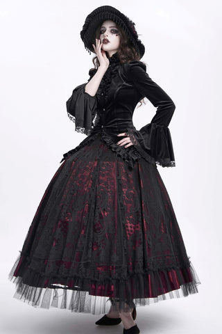 Victorian Tailcoat Black Velvet Gothic Blouse