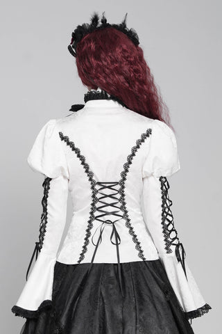 Isolde – Victorian Bell Sleeve White Blouse