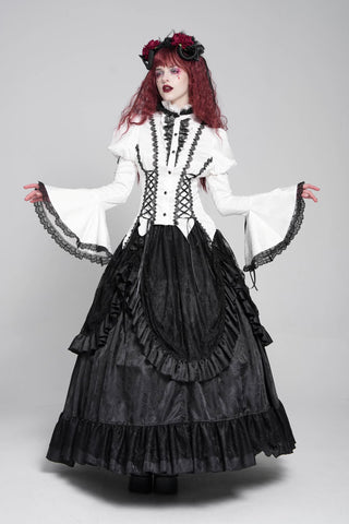 Isolde – Victorian Bell Sleeve White Blouse