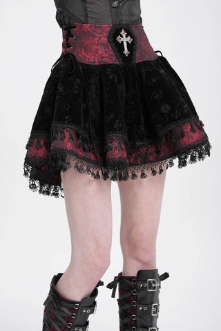 Baroness Bloodrose Velvet Mini Skirt