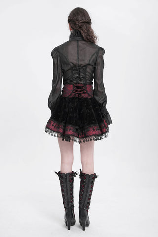Baroness Bloodrose Velvet Mini Skirt