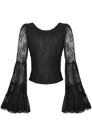 .Gothic Lace Bell Sleeve Blouse