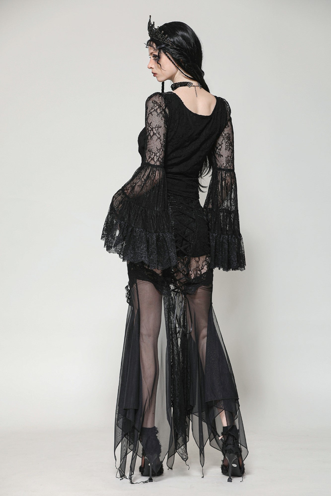 Gothic Victorian Witch Lace Bell Sleeve Blouse - Dark in Love TW607 OtherWorld Fashion Gothic Victorian Witch Lace Bell Sleeve Blouse - Dark in Love TW607 OtherWorld Fashion