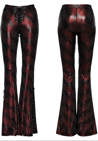 Bloodlines - Red Lace-Up Flared Trousers