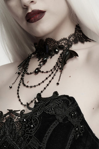 Bat Motif Tassel Necklace
