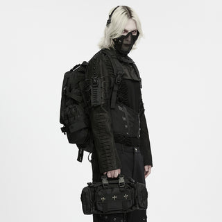 Punk Utility Backpack with Detachable Pouches