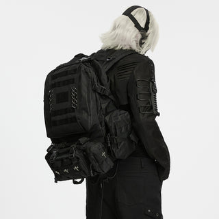 Punk Utility Backpack with Detachable Pouches