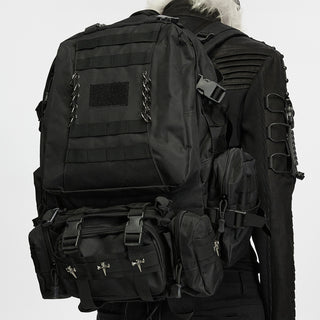 Punk Utility Backpack with Detachable Pouches