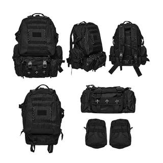 Punk Utility Backpack with Detachable Pouches