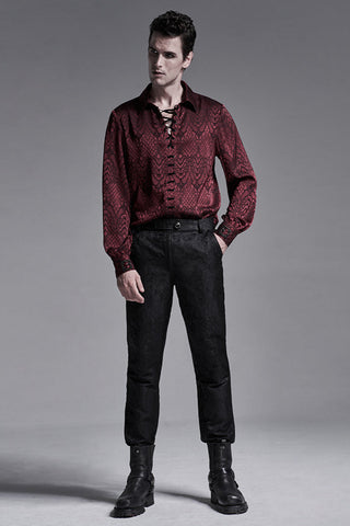 velvet red jaquar shirt