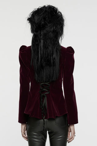 Baroness Deveraux Velvet Jacket in Burgundy